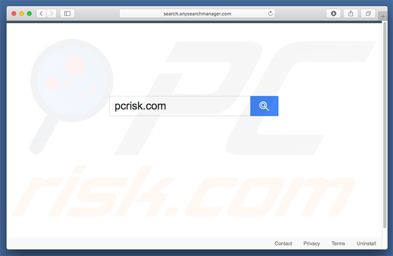 search.anysearchmanager.com browser hijacker on a Mac computer