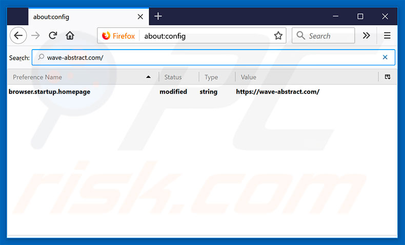 Rimozione di wave-abstract.com dal motore di ricerca predefinito di Mozilla Firefox