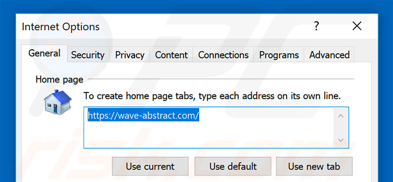 Rimozione di wave-abstract.com dalla home page di Internet Explorer