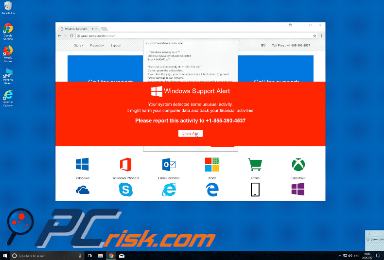 Windows Support Alert scam gif