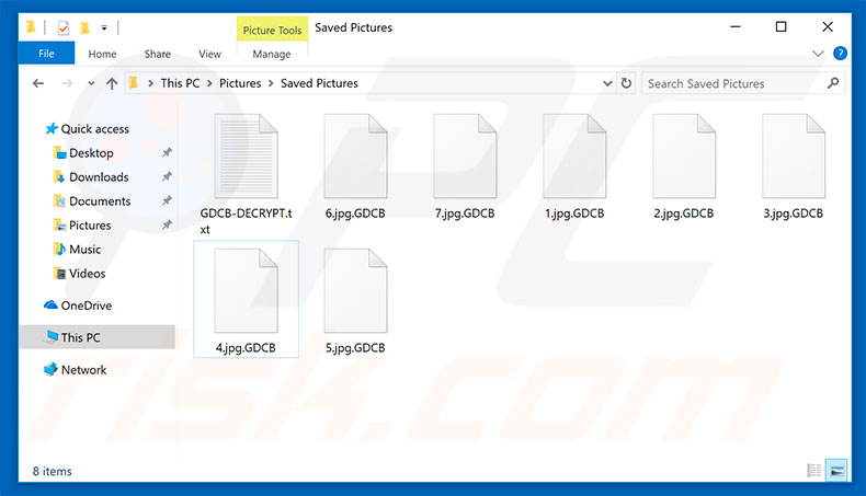 Files encrypted by GANDCRAB