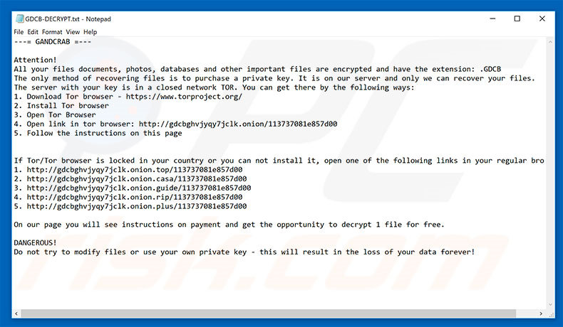 GANDCRAB decrypt instructions