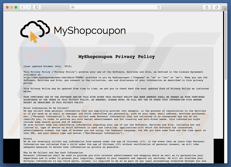 MyShopcoupon Privacy Policy