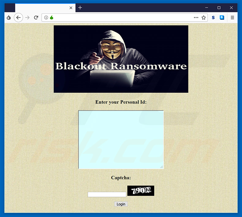 blackout ransomware  sito web tor