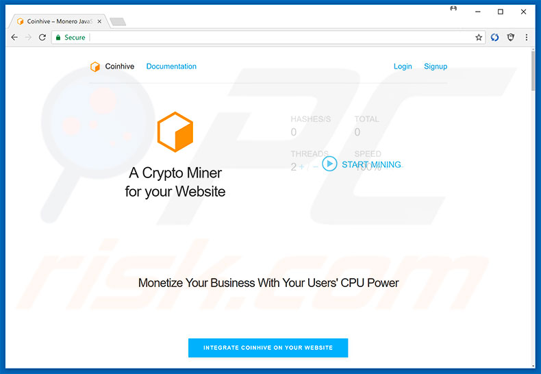 Coinhive scam