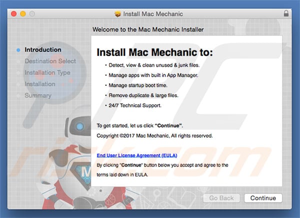Delusive installer used to promote Mac Mechanic
