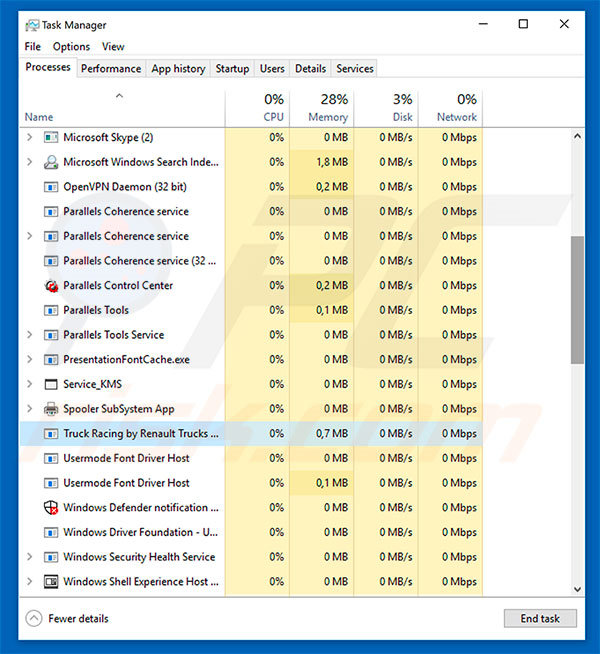 Pony virus in Task Manager