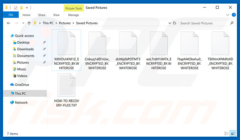 Files encrypted by WhiteRose