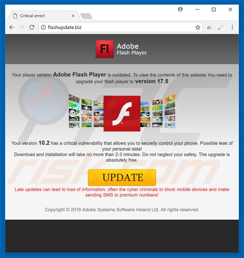 falso adobe flash android .apk spyware