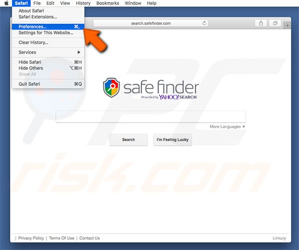Safe Finder Safari Options Step 1