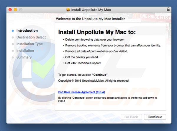 Delusive installer used to promote Unpollute My Mac