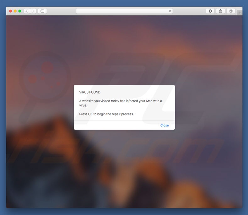 Website You Visited Infected Your Mac With A Virus scam