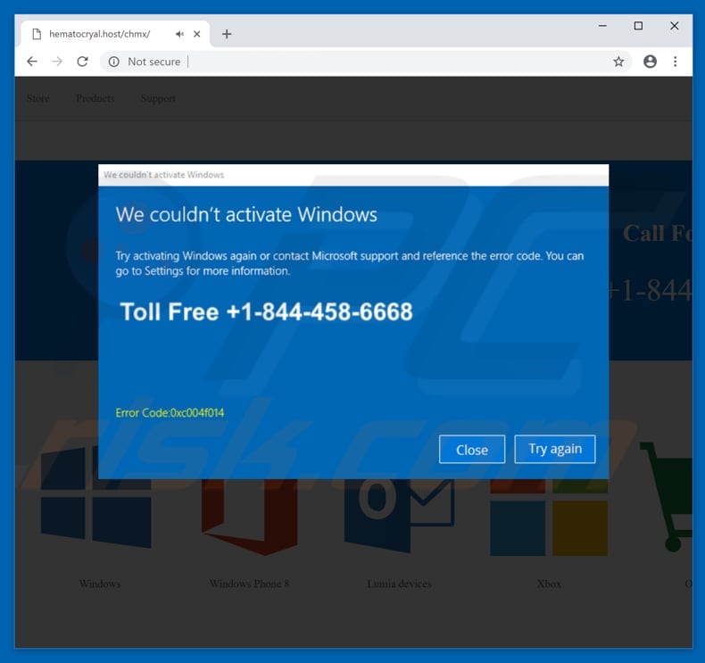 We Couldn't Activate Windows scam