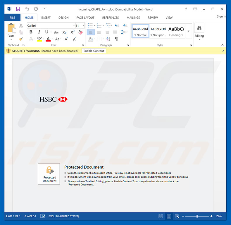 HSBC Email Virus another attachment