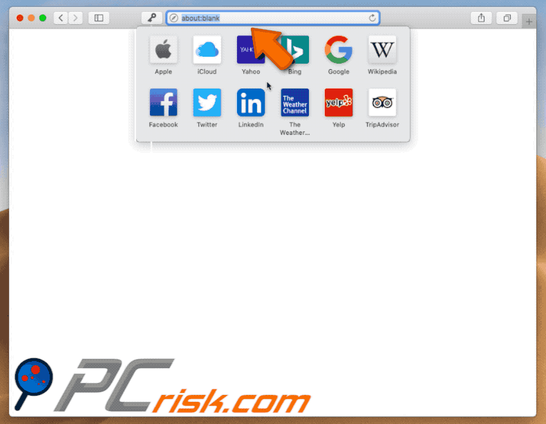 shortcutcommander.club browser hijacker on a Mac computer