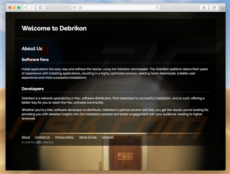 Dubious website used to promote search.debrikon.com