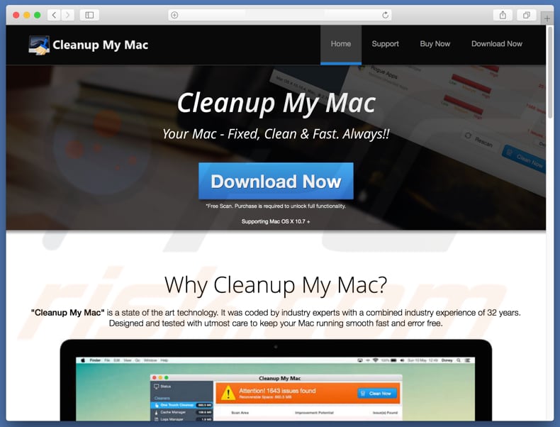 Cleanup My Mac scam