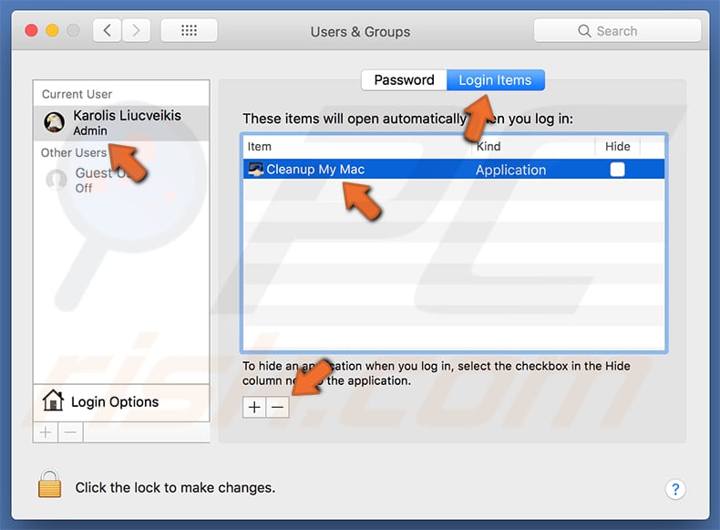 Cleanup My Mac PUA system preferences