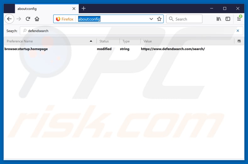 Removing defendsearch.com from Mozilla Firefox default search engine
