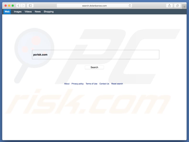 search.dolanbaross.com browser hijacker on a Mac computer