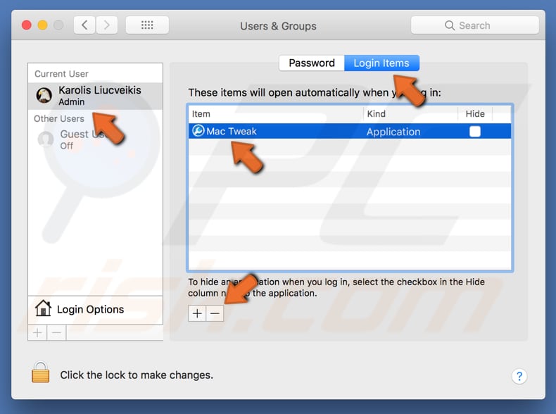 Mac Tweak PUA system preferences