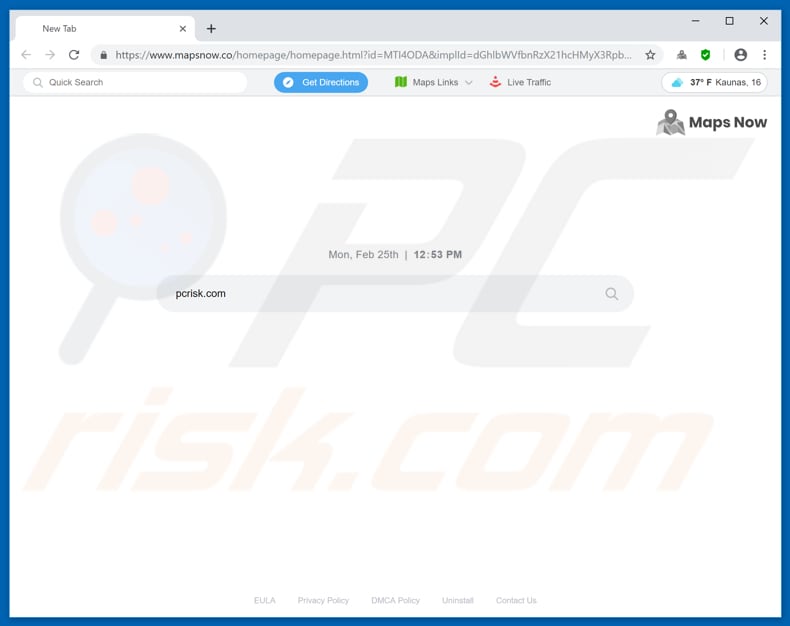 mapsnow.co browser hijacker