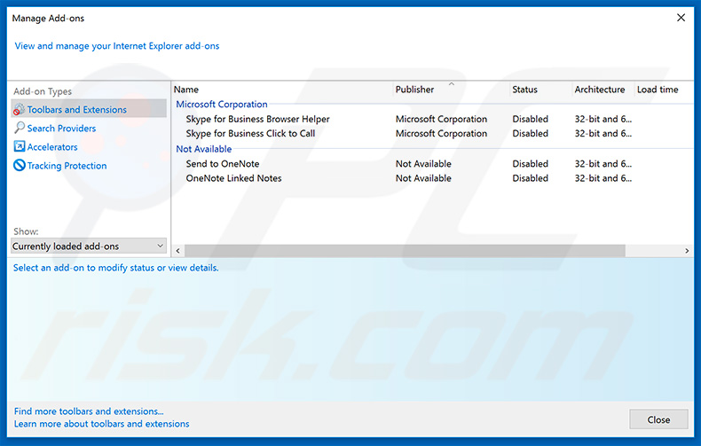 Rimozione degli annunci di alert-service.com da Internet Explorer step 2