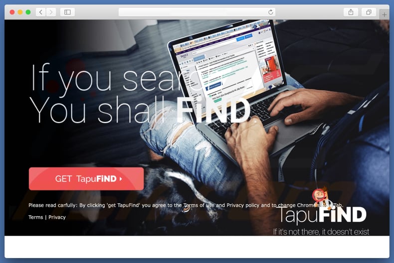 Delusive installer used to promote search.tapufind.com