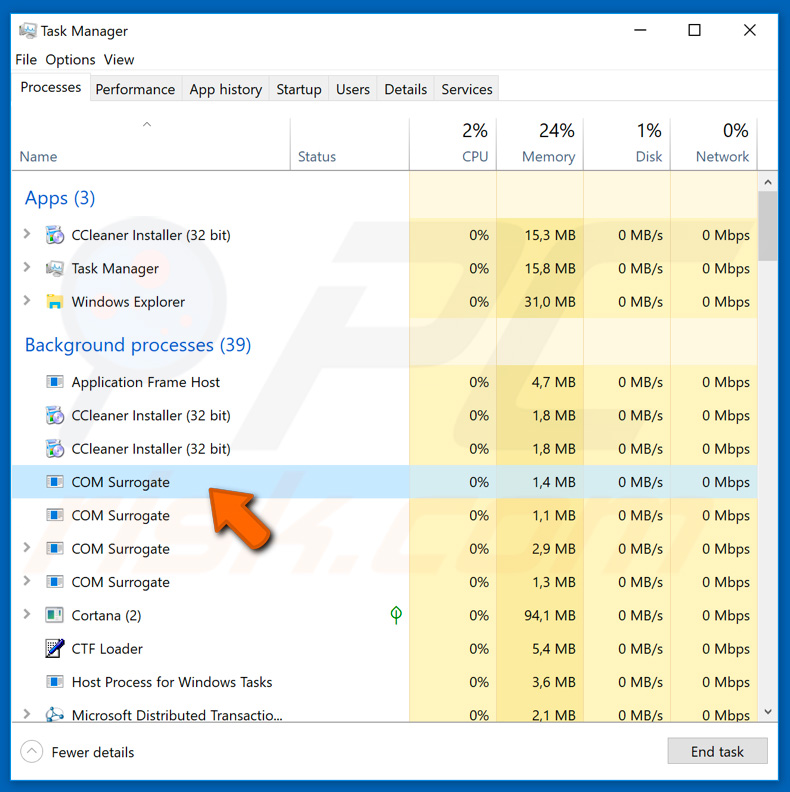 COM Surrogate malware