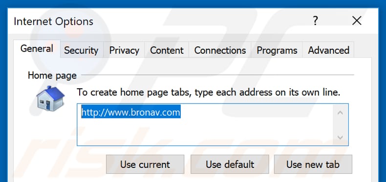 Removing pavadinimas from Internet Explorer homepage