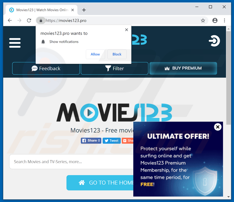 Movies123 adware