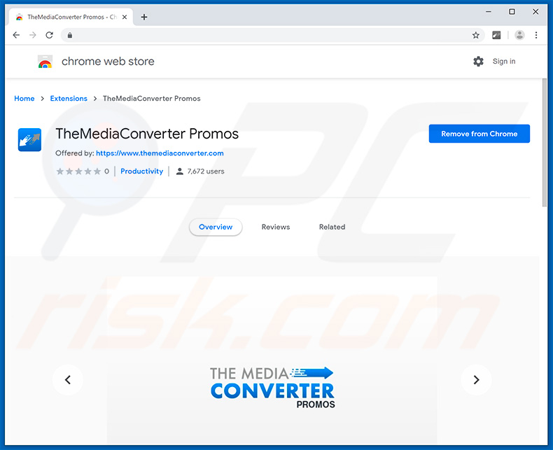 TheMediaConverter Promos in Google Chrome Web Store