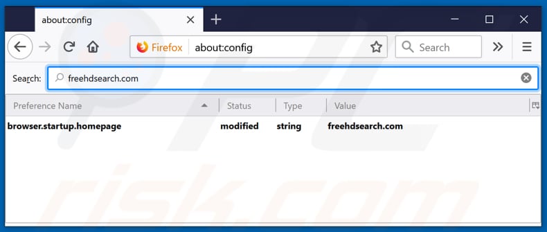 Removing freehdsearch.com from Mozilla Firefox default search engine