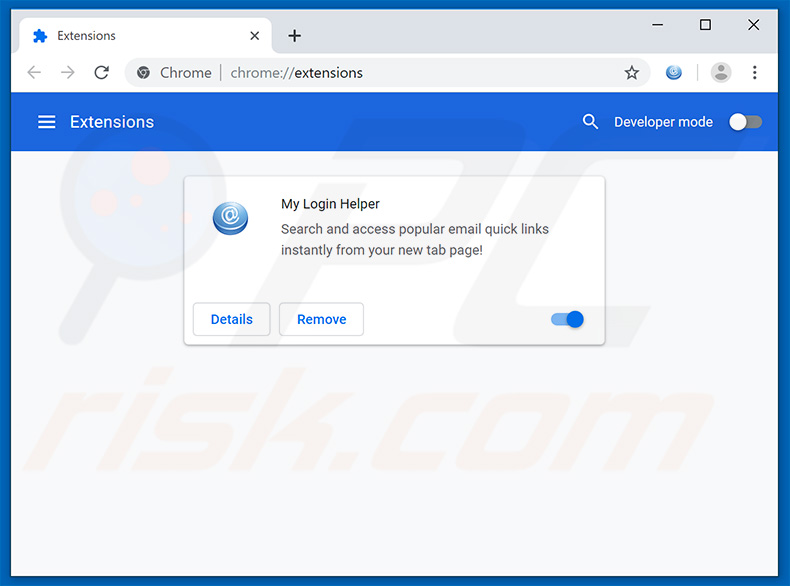 Removing search.hmyloginhelper.com related Google Chrome extensions