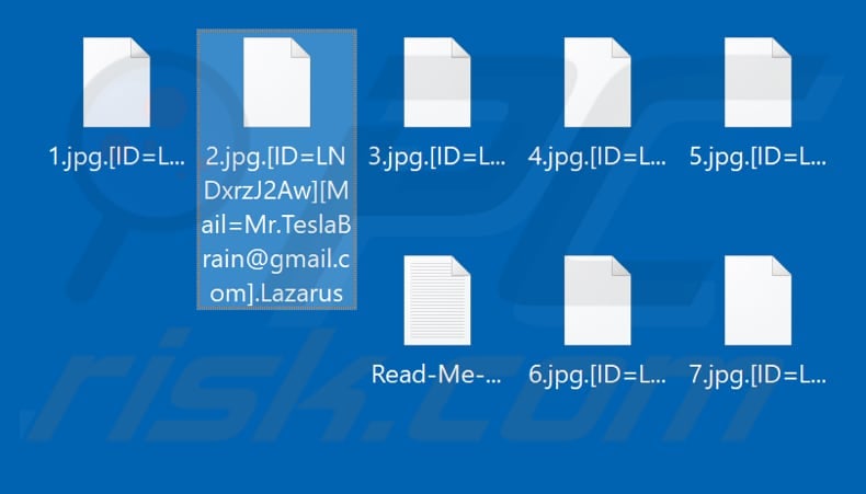 Files encrypted by Lazarus