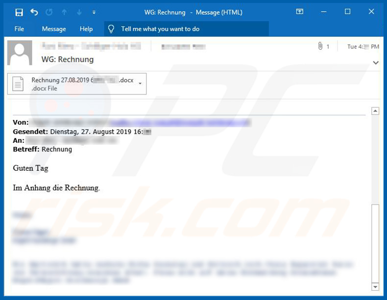 Email spam campaign used to spread Retefe trojan