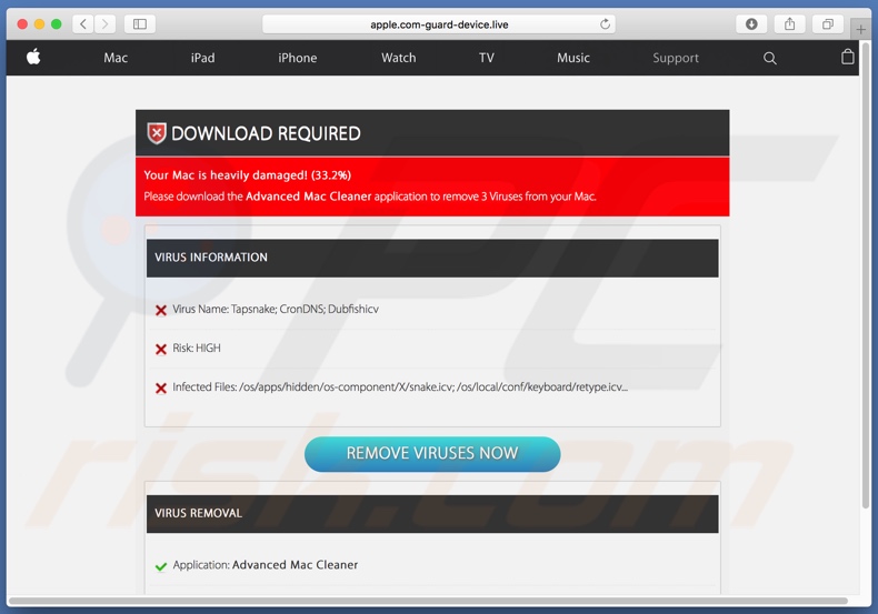 Apple.com-guard-device[.]live scan results