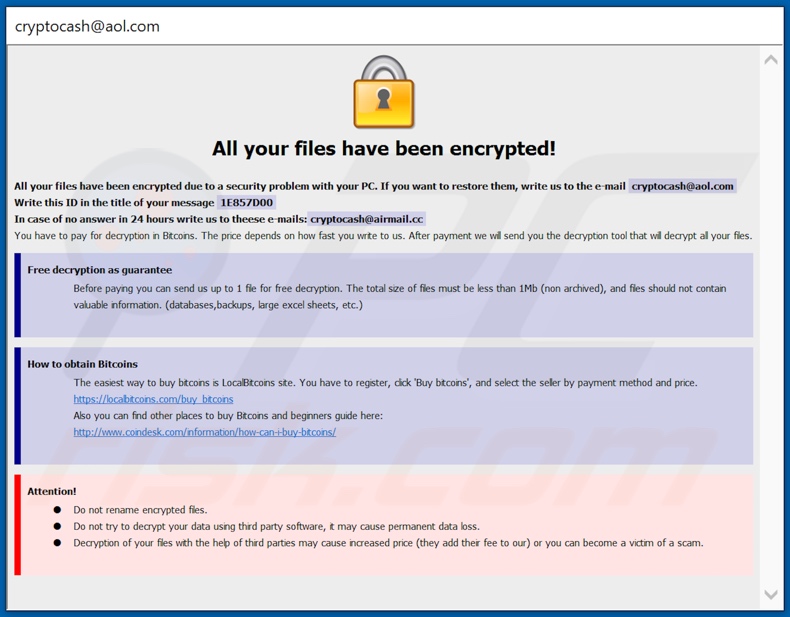 CASH decrypt instructions