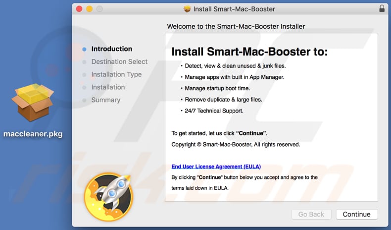Installer of Smart Mac Booster app