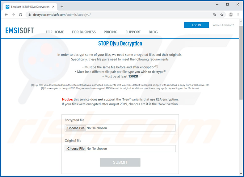 Djvu ransomware servizio di decrittazione di Emsisoft