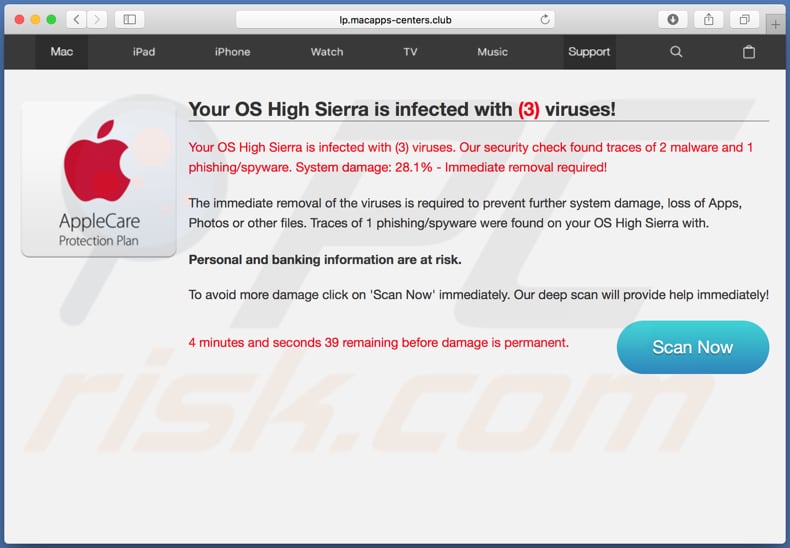 You Mac OS might be infected background page