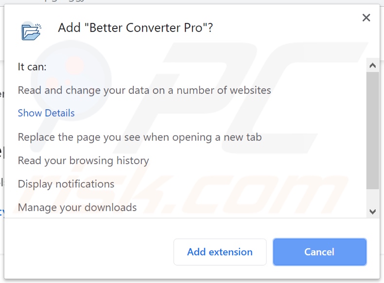 Better Converter Pro asking for permissions