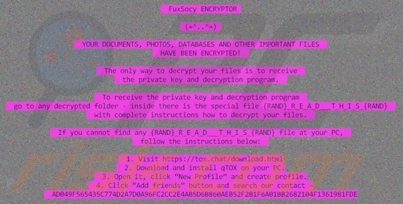FuxSocy ENCRYPTOR decrypt instructions