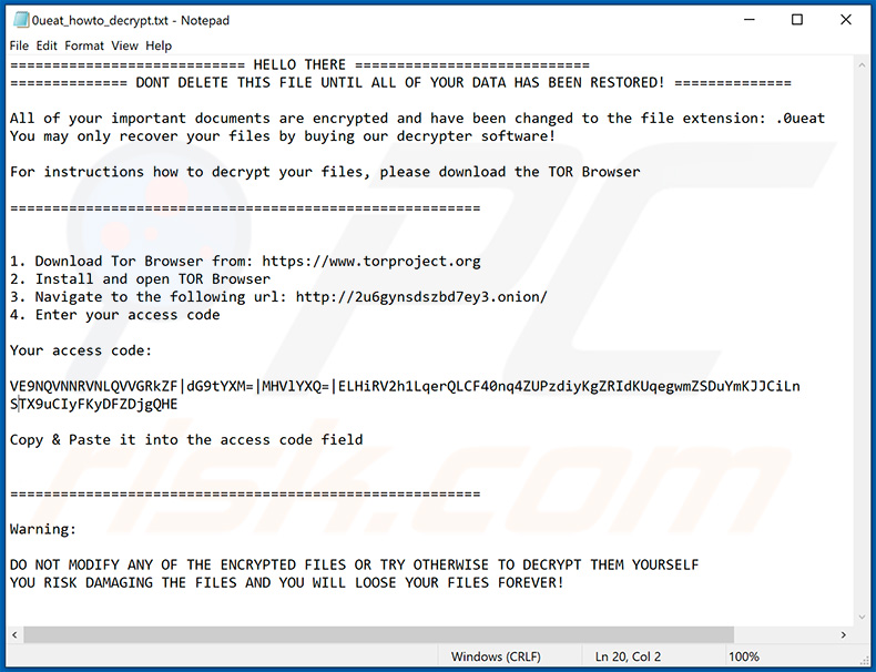 IS (Ordinypt) ransomware updated ransom note