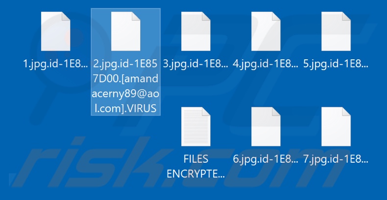 Files encrypted by .VIRUS