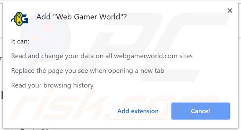 Web Gamer World asking for permissions (Chrome)