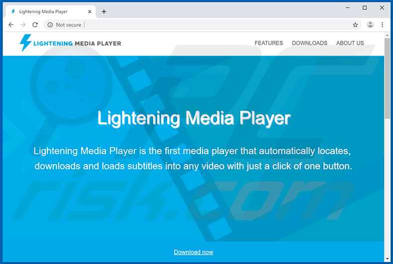 Sito Web di adware Lightening Media Player