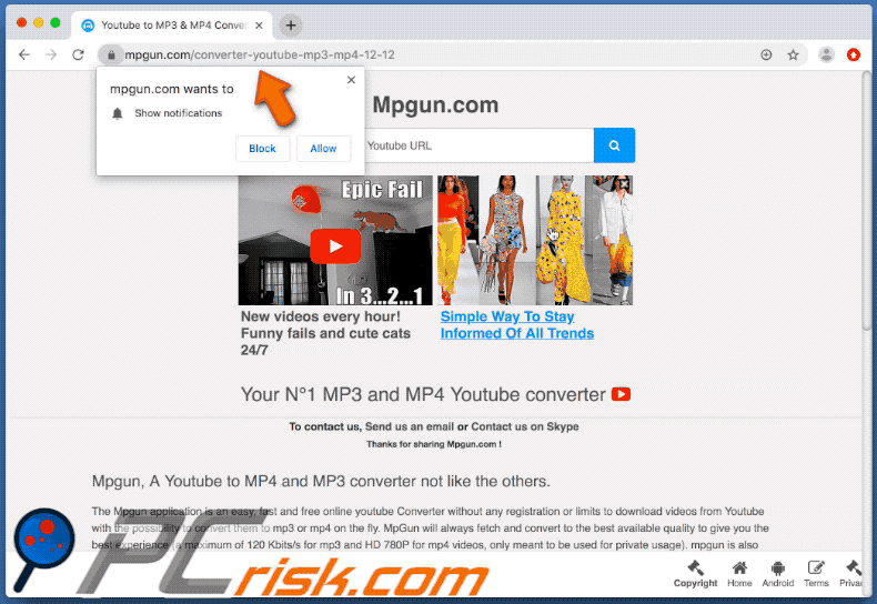 mpgun[.]com website appearance (GIF)