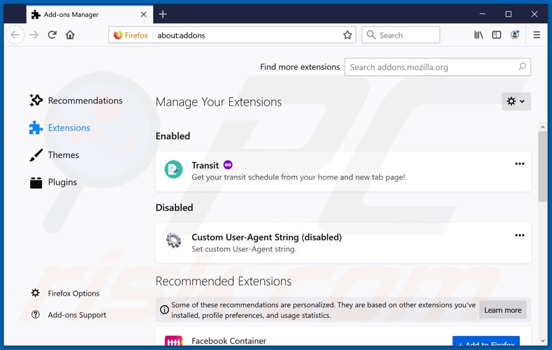 Removing searchmulty.com related Mozilla Firefox extensions