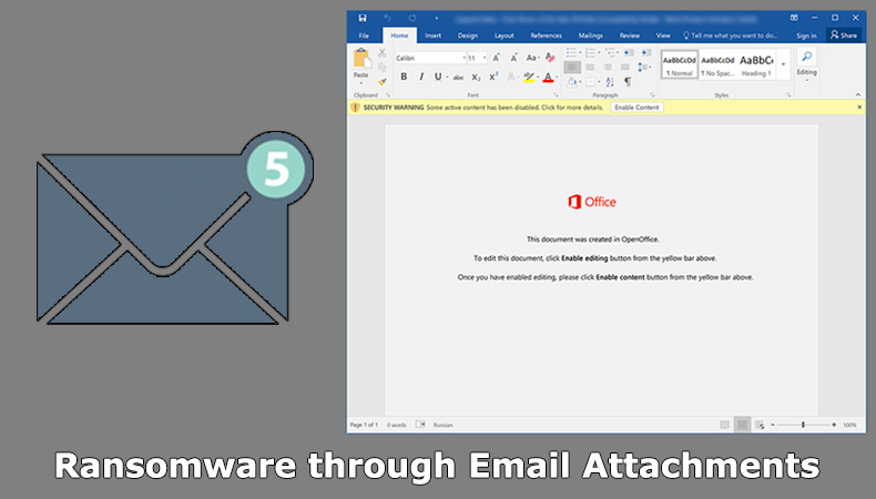 Ransomware attraverso allegati e-mail